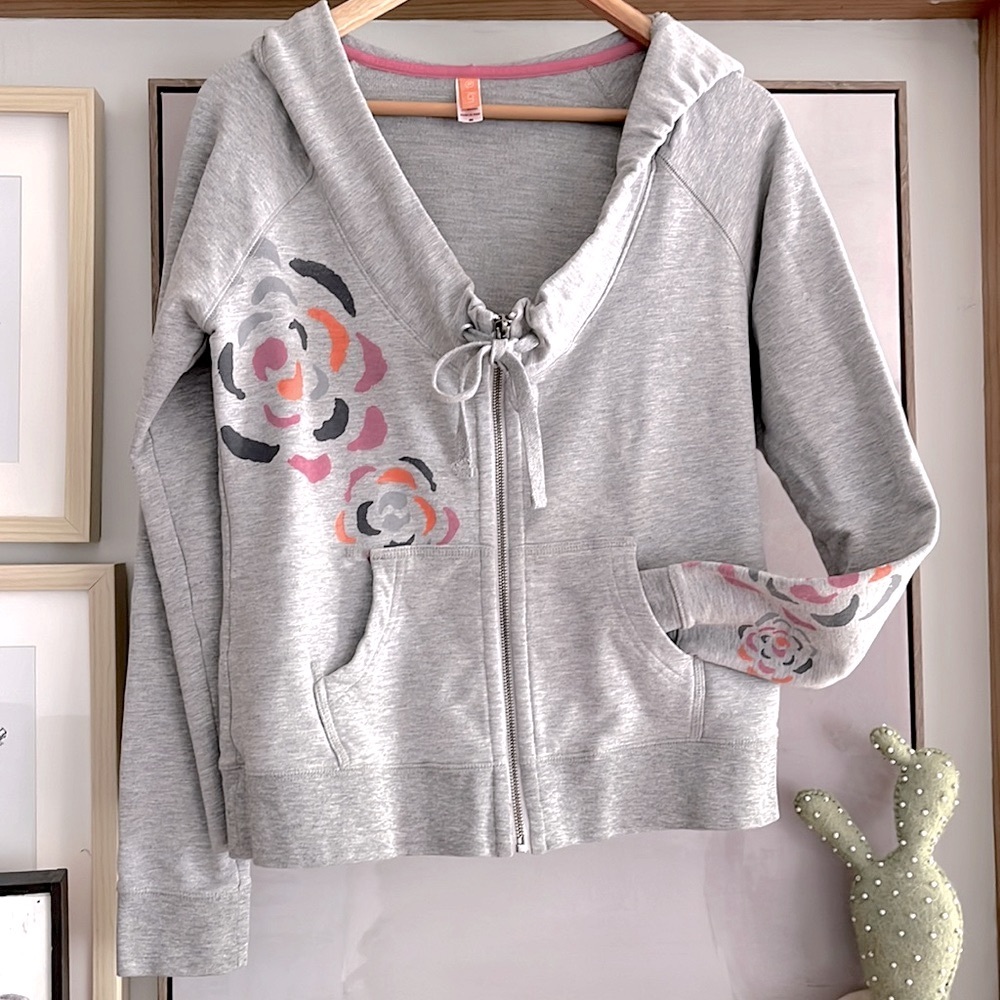 Lucy Activewear Floral Print Hoodie Jacket, Size M